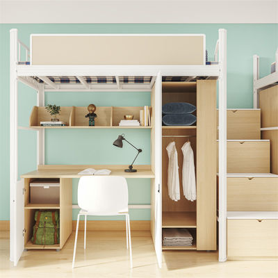 Contemporary Bunk Bed With Desk For School Dormitory Furniture Support customization