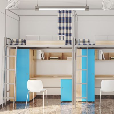 Space-Saving and Customizable Student Bunk Bed with Desk for School Dormitory Furniture
