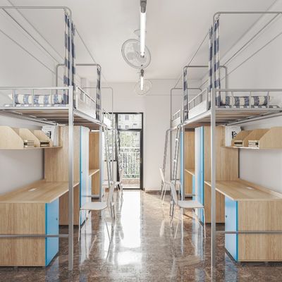 Space-Saving and Customizable Student Bunk Bed with Desk for School Dormitory Furniture