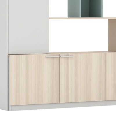 Nordic Oak Color File Cabinet Upper Display Cabinet made in Foshan factory Myidea Lower Layer With Lock Cabinet Customized
