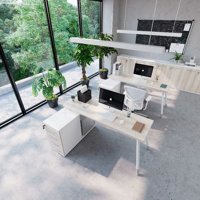 kaufen Stromförmiges Design Einziger Schreibtisch mit Lagerschrank für die Anpassung von Möbeln online manufacture