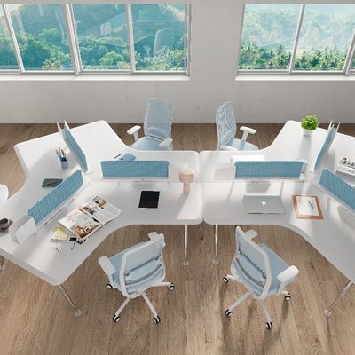kaufen Unterstützung der Anpassung Minimalistisch Moderne Bildschirm-Teiler Arbeitsstation Büro Mitarbeiter Schreibtisch 6-Sitzer Extra Dicke Maßgeschneiderte online manufacture