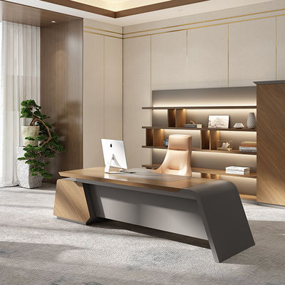 kaufen Unterstützung der Anpassung Moderne Luxus Chef Büro Schreibtisch Großes Holz MDF-Panel in dunklen Farben Klassisches Design für Büro Modulmöbel verwenden online manufacture