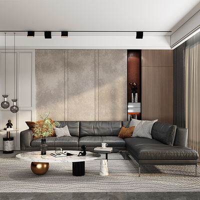 kaufen Unterstützung der Anpassung Nordic Minimalismus Ledersofa Set Büro Schlafzimmer Traditionelles Sektionsdesign Metallbeine Ein-/Drei-Sitze Sofas Wohnzimmer Hotel online manufacture