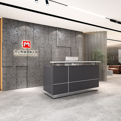 kaufen Moderne minimalistische Holzrezeption mit dunklen Frontplatten Büro Hotel Unternehmen Eingang Hosting Kunden Krankenhaus Anwendungen Support Anpassung online manufacture