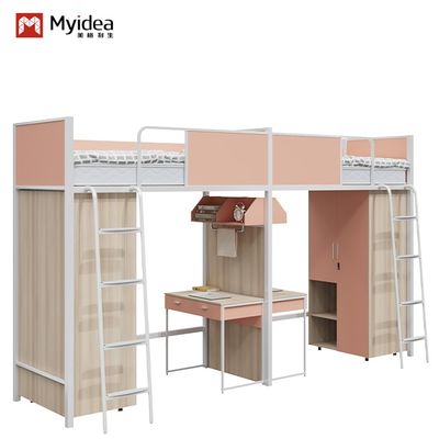 kaufen Stahl-Holz-Kombinations-Bunkbett mit eingebauten Schreibtisch-/Lagerraum und Montage für Universitätsschlafsaal erforderlich online manufacture