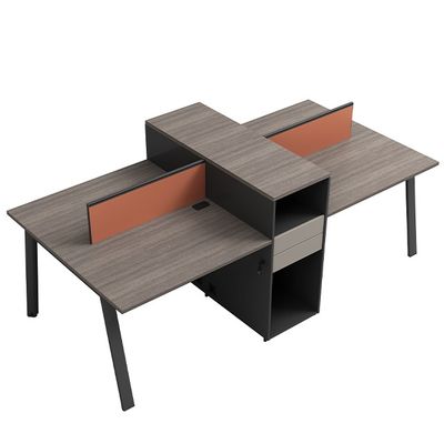 Two People Four Employees Office Work Computer Desk Screen Card Workstation Desk Combination for Commercial Furniture