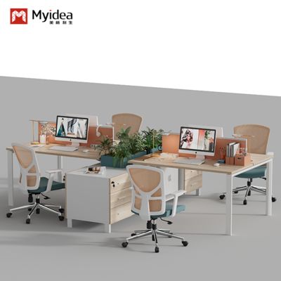kaufen Mitarbeiterbüro-Schreibtisch- und Stuhl-Set, Mitarbeiter-Workstation-Tisch und -Kabine, Finanzbüro, Vier-Personen-Bildschirm-Schreibtisch und -Stuhl online manufacture