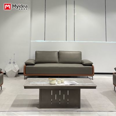 kaufen Bürosofa Foshan, Leder-Business-Lounge, VIP-Empfangsraum, einfacher und moderner Chefsessel, Couchtisch-Kombination online manufacture