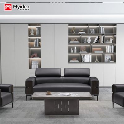 kaufen Bürosofa, schlichtes und modernes Business-Bürosofa, Empfangsbereich-Ledersofa-Set für Gäste und Gespräche online manufacture