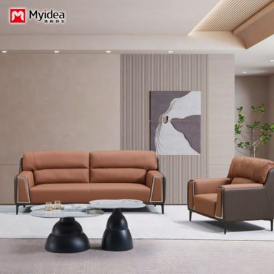 kaufen Modernes Wohnzimmer Modedesign Ledersofa Set Luxus Massivholzrahmen Wohnzimmer Möbel Büro Sofa online manufacture