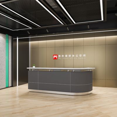 kaufen Künstliche Steintischplatte, Front Desk Malprozess, gebogene Rezeption, Backfarbe Zähler Firma online manufacture