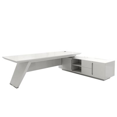 Light Colored Boss Desk, Simple And Bright Boss Desk, Foshan Origin Factory Office Furniture, Foreign Trade Export