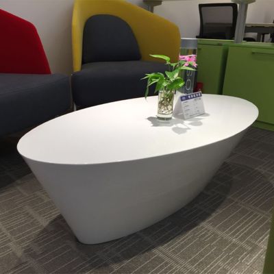 White Glossy Painted Coffee Table With Unique Texture, Coffee Table, Reception Area, Coffee Table, Sofa