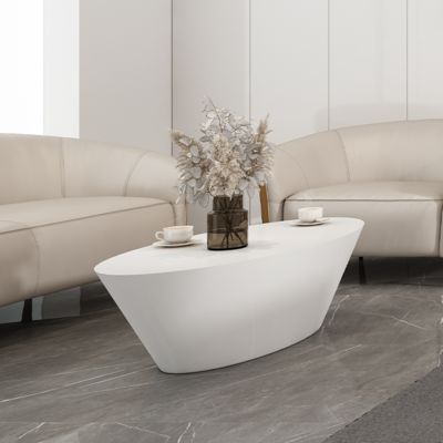 kaufen Weiß glänzend gestrichener Kaffeetisch mit einzigartiger Textur, Kaffeetisch, Empfangsbereich, Kaffeetisch, Sofa online manufacture