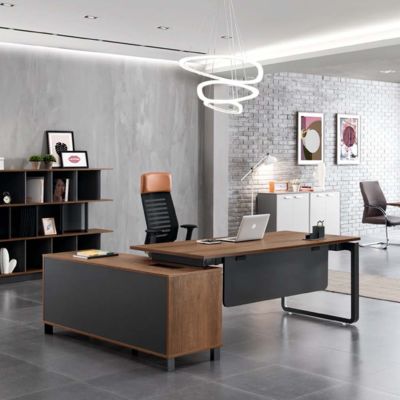 kaufen Anpassung Elegantes modernes Bürodesk für eine Person mit großem Schreibtisch für die Computerarbeitsstation des Chefs online manufacture