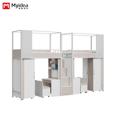 customization university dormitory apartment bed and table dormitory bed with desk wardrobe lntegrated bed and cabinet
