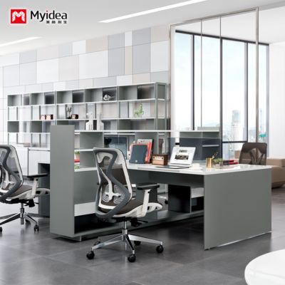 customization large capacity storage desk with cabinet，2-person 4-person office computer desk design，screen partition，staff desk