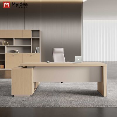 kaufen Myidea Massivholz L-förmiger Executive-Schreibtisch mit Unterschrank und Aluminiumlegierung online manufacture