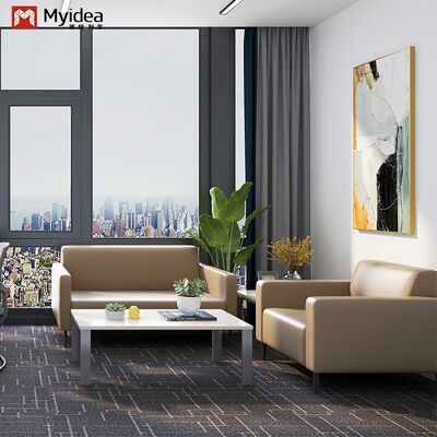 Wood Contemporary Eco-Friendly Commercial Office Double-Drawer Plate Type Panel Table with Melamine