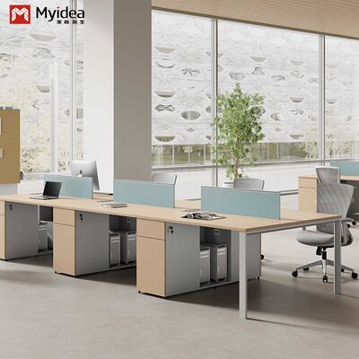 kaufen Foshan Großhandel Holz-Besatzungs-Schreibtisch mit Panel-Design Moderne umweltfreundlich für Heim- und Büro-Nutzung online manufacture