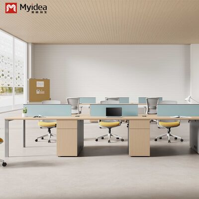 Two Staff Members Facing Each Other, Four Drawer Office Desk, Bright Color Screen, Office Furniture Desk wholesale