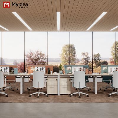 Two Staff Members Facing Each Other, Office Desk wholesale, Steel foot style, Office Furniture Desk wholesale