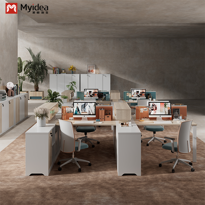 Foshan Furniture Source Factory Direct Supply Staff Desk Office Staff Desk with Storage Cabinet