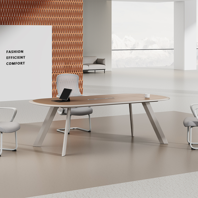 kaufen PVC-Vinyl-Laminat rundes Konferenztisch   Glanzfarbene Oberfläche für Büro-Treffräume online manufacture
