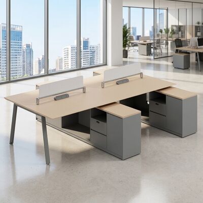 kaufen Foshan Möbel gegenüber 2-Sitzer-Arbeitsplatz Abbildung-8 Metallbeine, vorinstallierte Steckdose, langlebiger Schreibtisch für Bürokabinen online manufacture