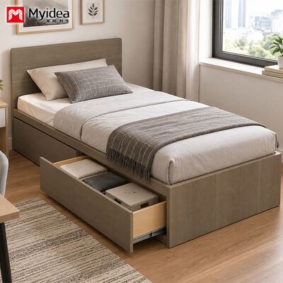 Besorgen Einzelbettrahmen für Wohnungen & Hotels mit Stauraum unter dem Bett, einem seitlichen Aufbewahrungsschublade & einem seitlichen Schuhregal, platzsparendes Design für kleine Räume online manufacture