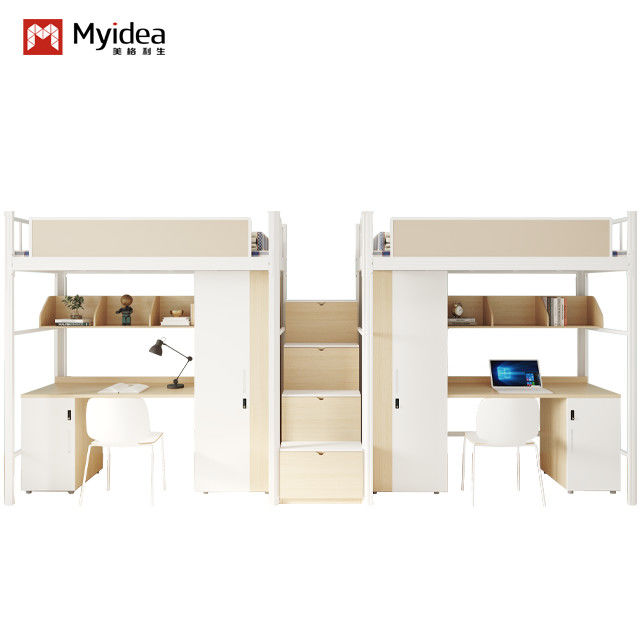 Contemporary Bunk Bed With Desk For School Dormitory Furniture Support customization