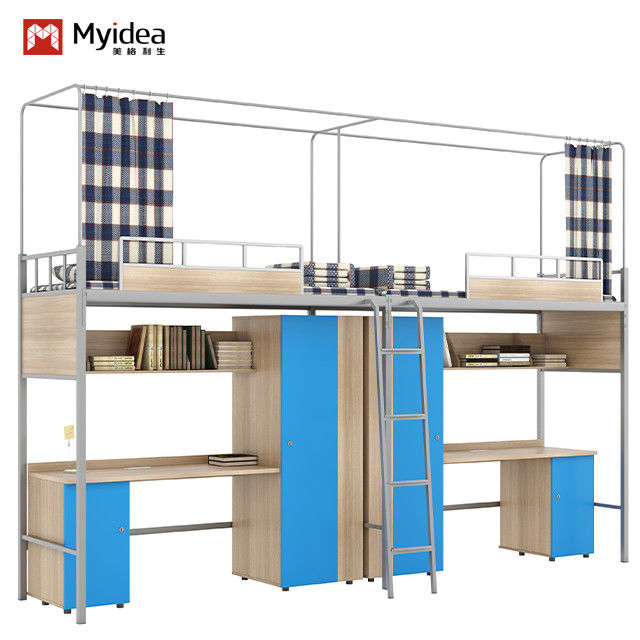 Space-Saving and Customizable Student Bunk Bed with Desk for School Dormitory Furniture