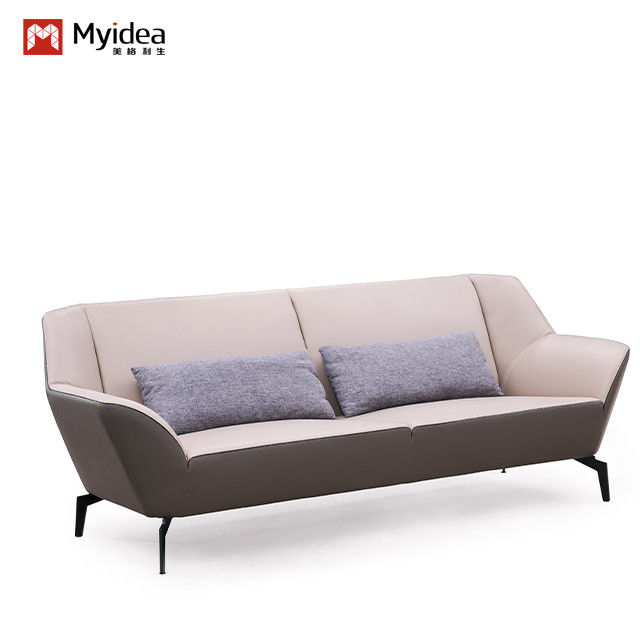Modern Three Person Office Leather Sofa For Business Hotel Reception And Reception Room