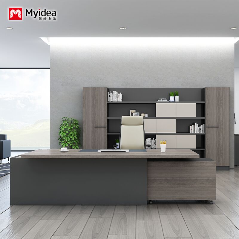 customization Office Manager Supervisor Desk L-shaped Independent Office Desk with Cabinet Concealed Wire Box Manager Desk