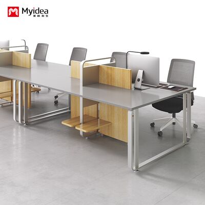 Büro-Schreibtisch, Personal-Arbeitsplatz, moderner minimalistischer Bildschirmstand, 4-Personen- 6-Personen-Büro-Schreibtisch und Stuhlkombination